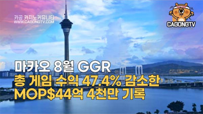 마카오 8월 GGR 47.4% 감소한 MOP$44억 4…